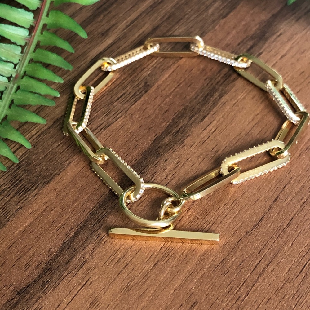 Gold color silver bracelet